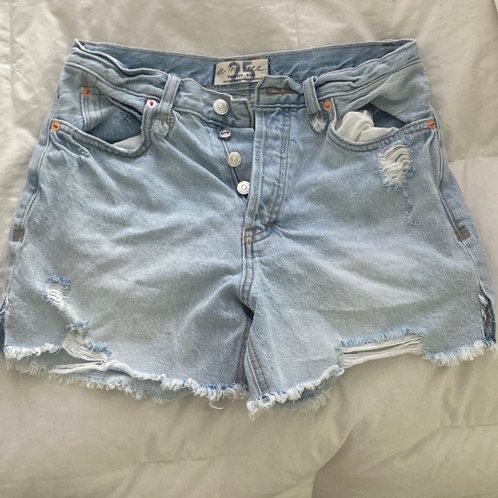 free people denim shorts